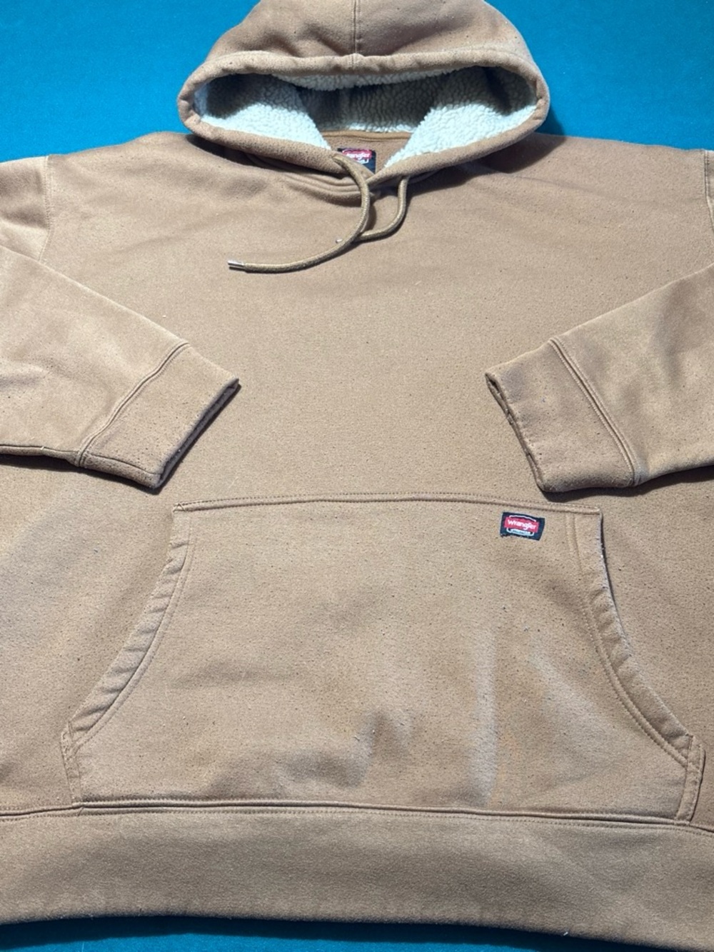 Wrangler Men's Brown Hooded Sherpa-Lined Pullover , 2XL , $22